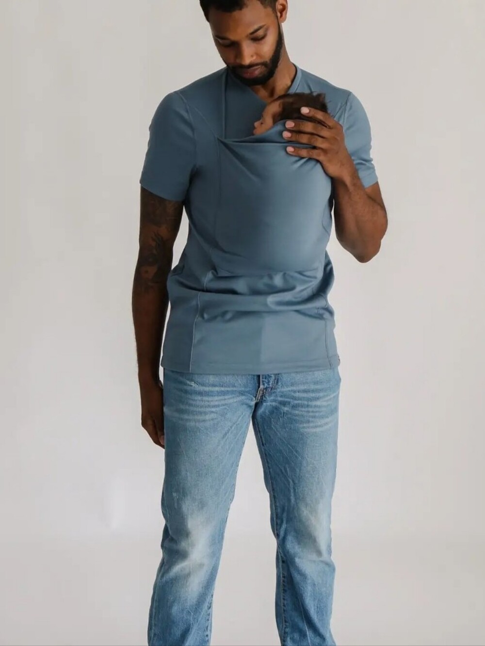 Lalabu Brook Blue Dad Shirt Stretch Classic Everyday Short Sleeve Tee XL